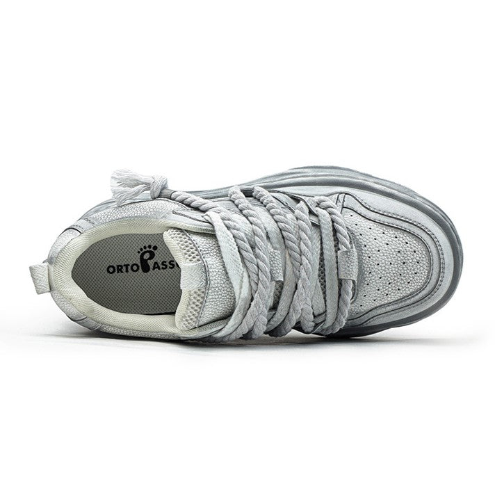 Rebel | White Platform Sneakers - OMYGOODS