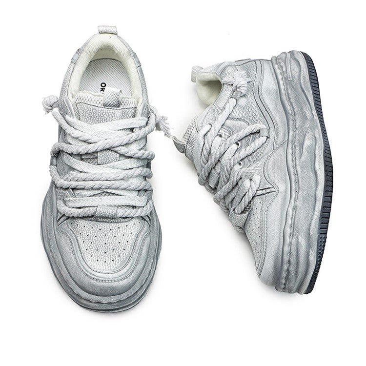 Rebel | White Platform Sneakers - OMYGOODS