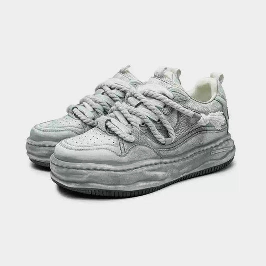 Rebel | White Platform Sneakers - OMYGOODS