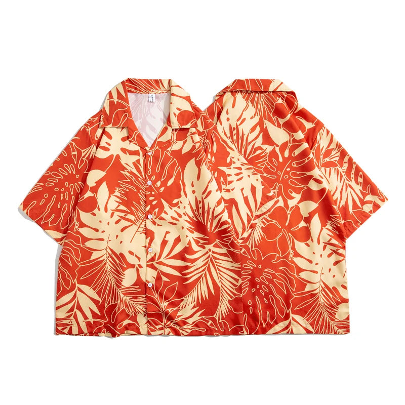 Red Palm Print Shirt