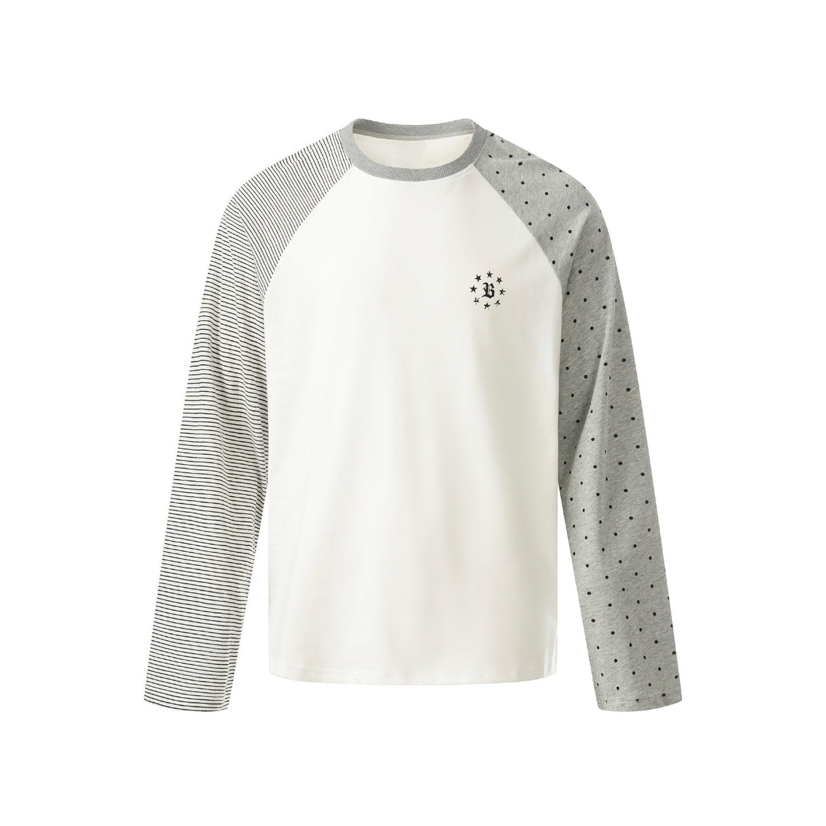 Dual Pattern Raglan Long Sleeve T-shirt