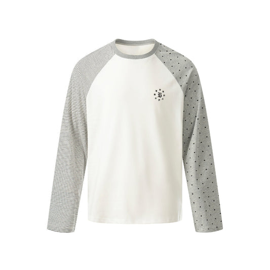 Dual Pattern Raglan Long Sleeve T-shirt