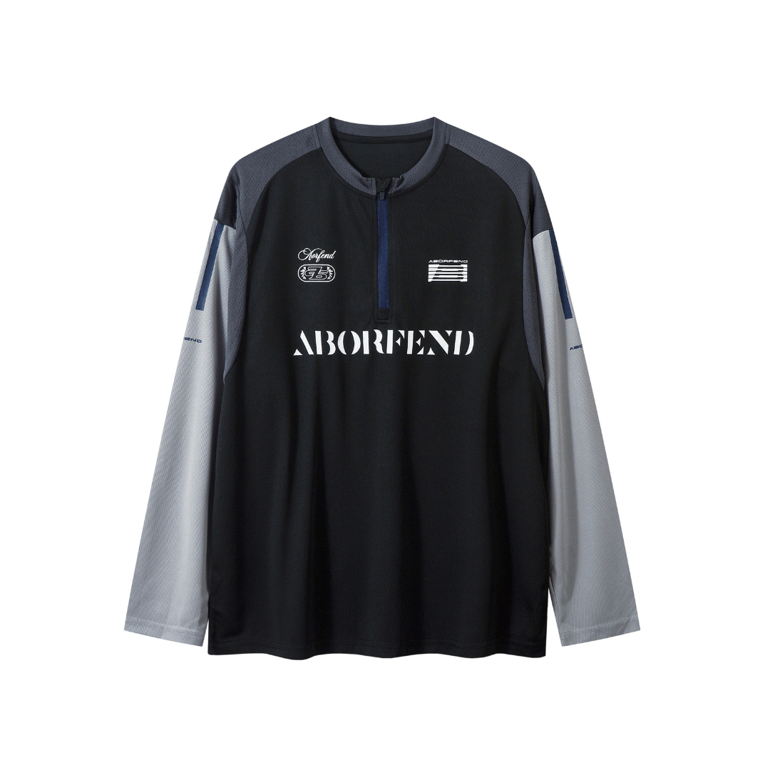 Panel Stripe Quarter-Zip Long Sleeve Jersey