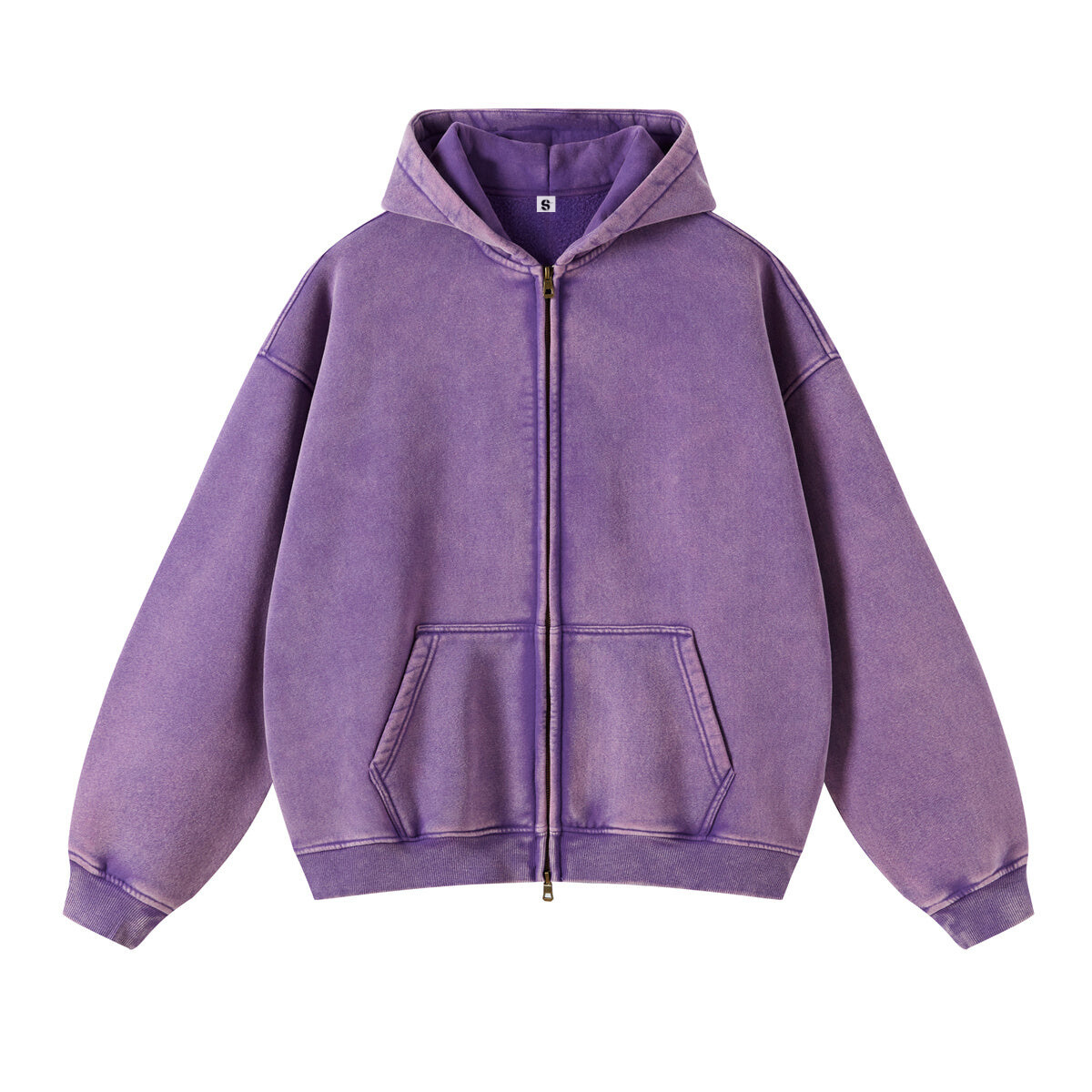 Retro Essence | Washed Oversized Zip-Up Hoodie - OMYGOODS