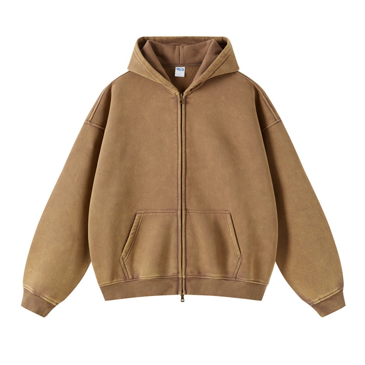 Retro Essence | Washed Oversized Zip-Up Hoodie - OMYGOODS