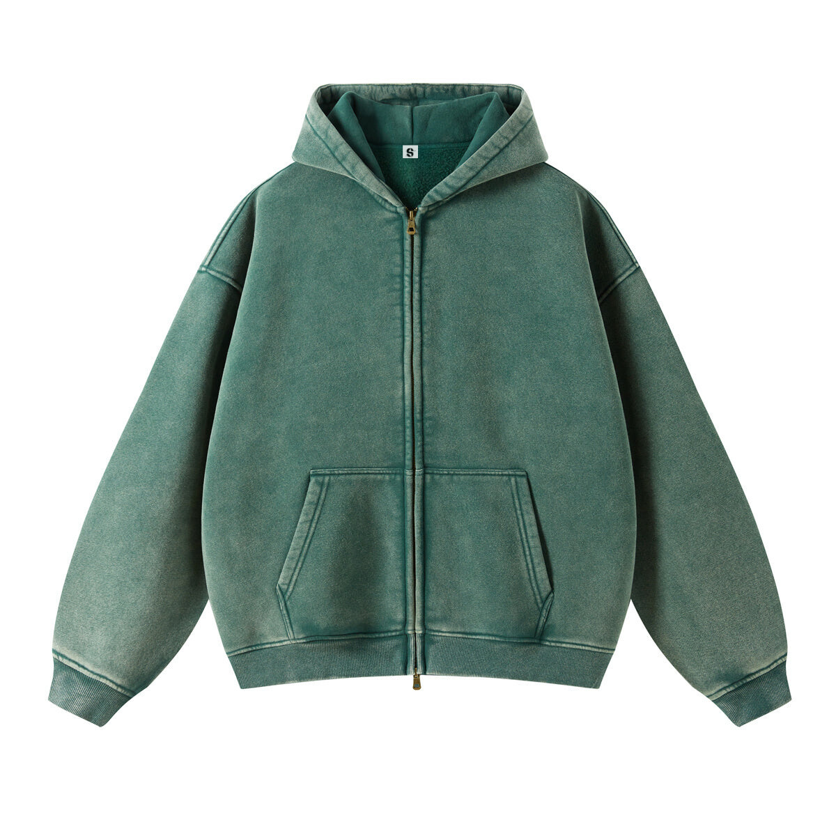 Retro Essence | Washed Oversized Zip-Up Hoodie - OMYGOODS