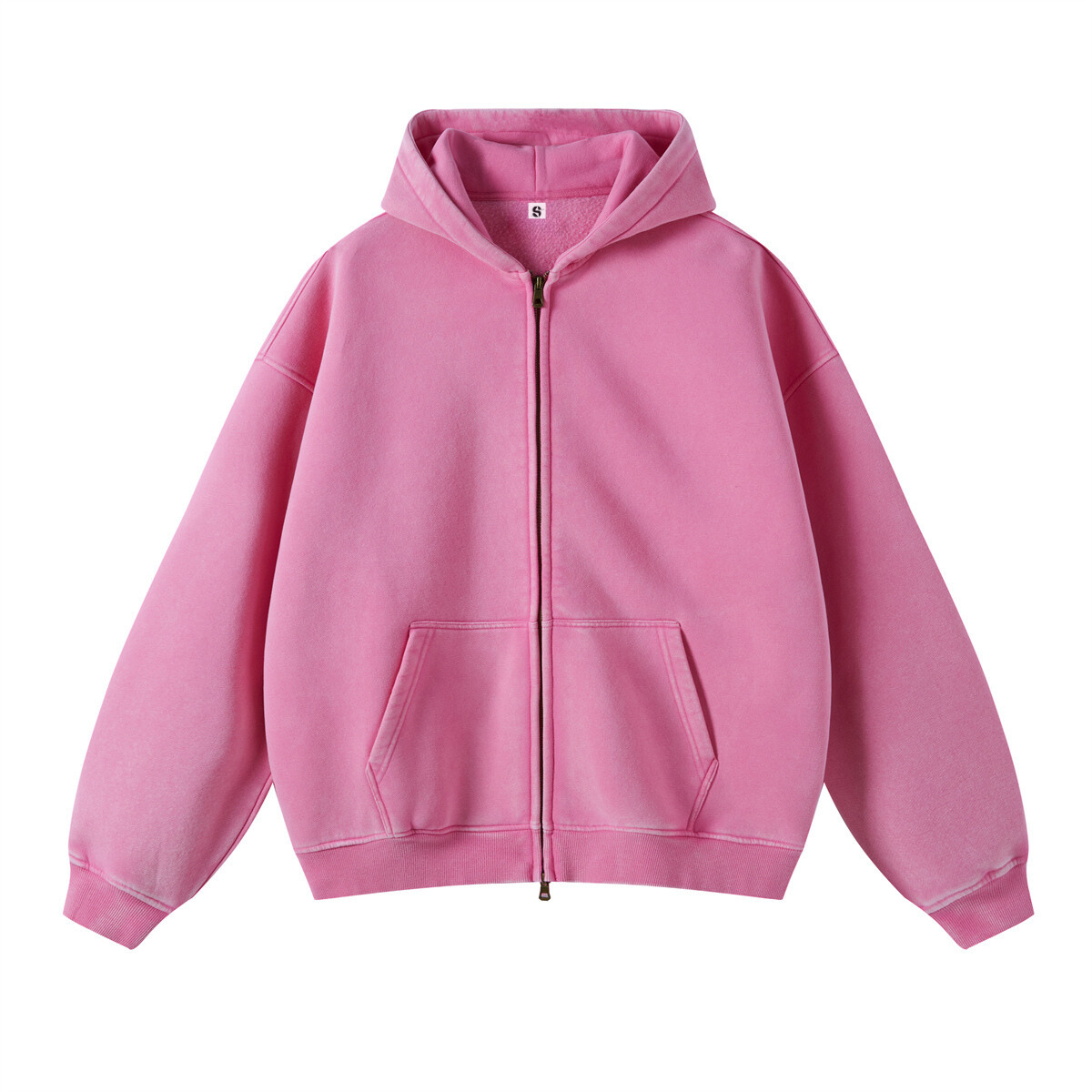 Retro Essence | Washed Oversized Zip-Up Hoodie - OMYGOODS