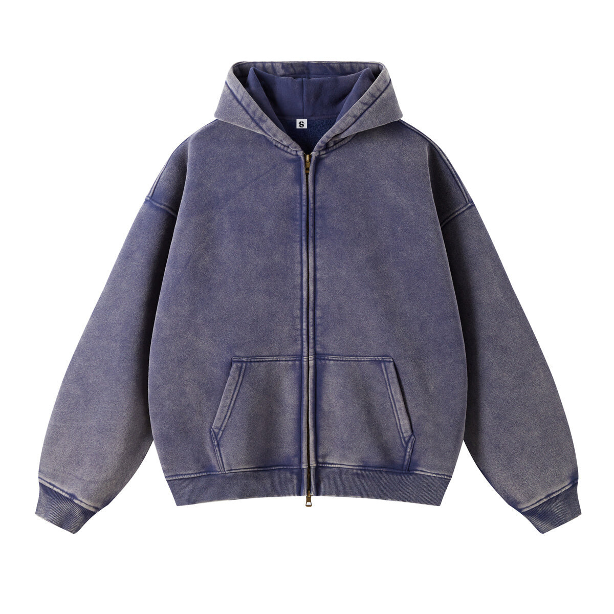 Retro Essence | Washed Oversized Zip-Up Hoodie - OMYGOODS