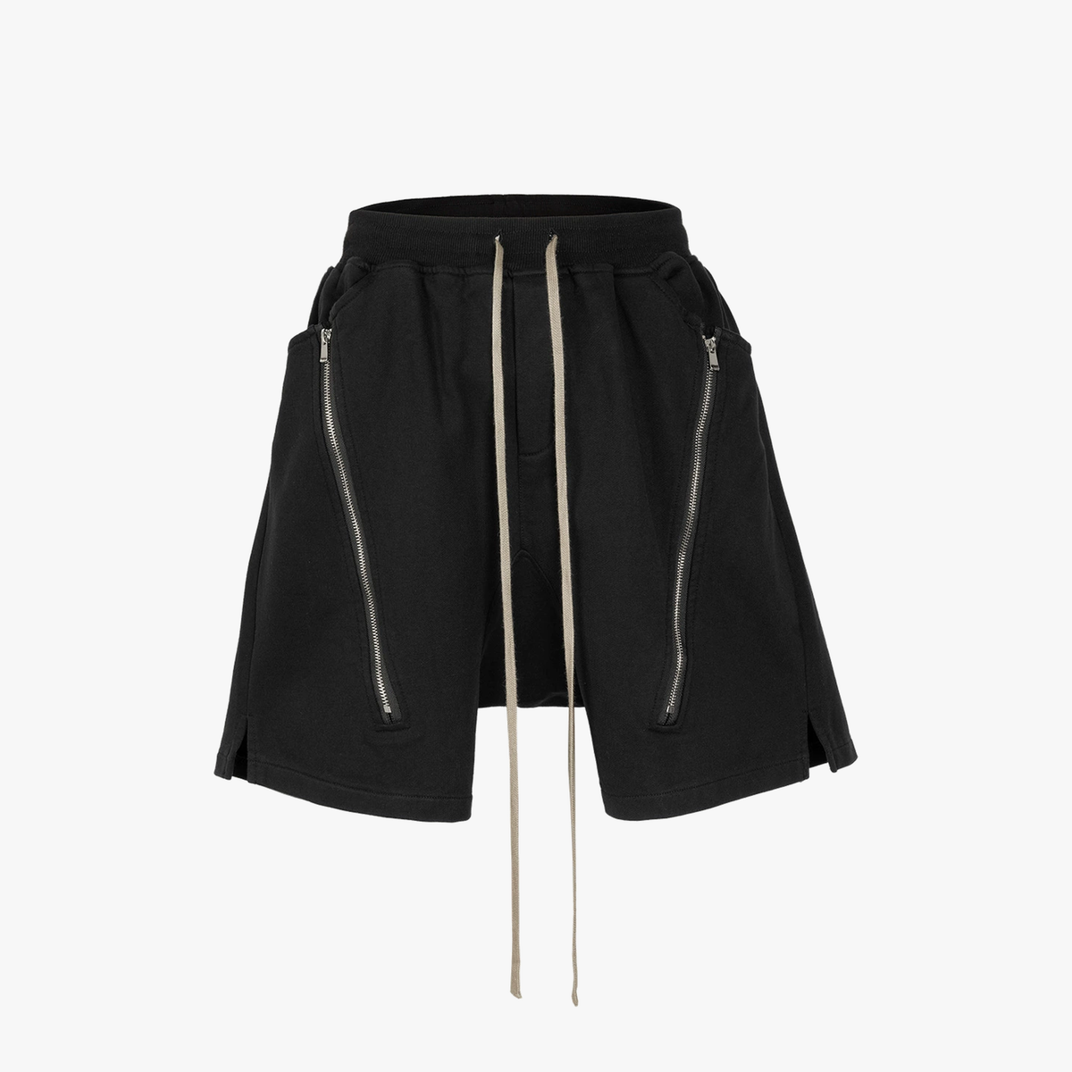 Retro Functional Zipper Slit Jort - OMYGOODS