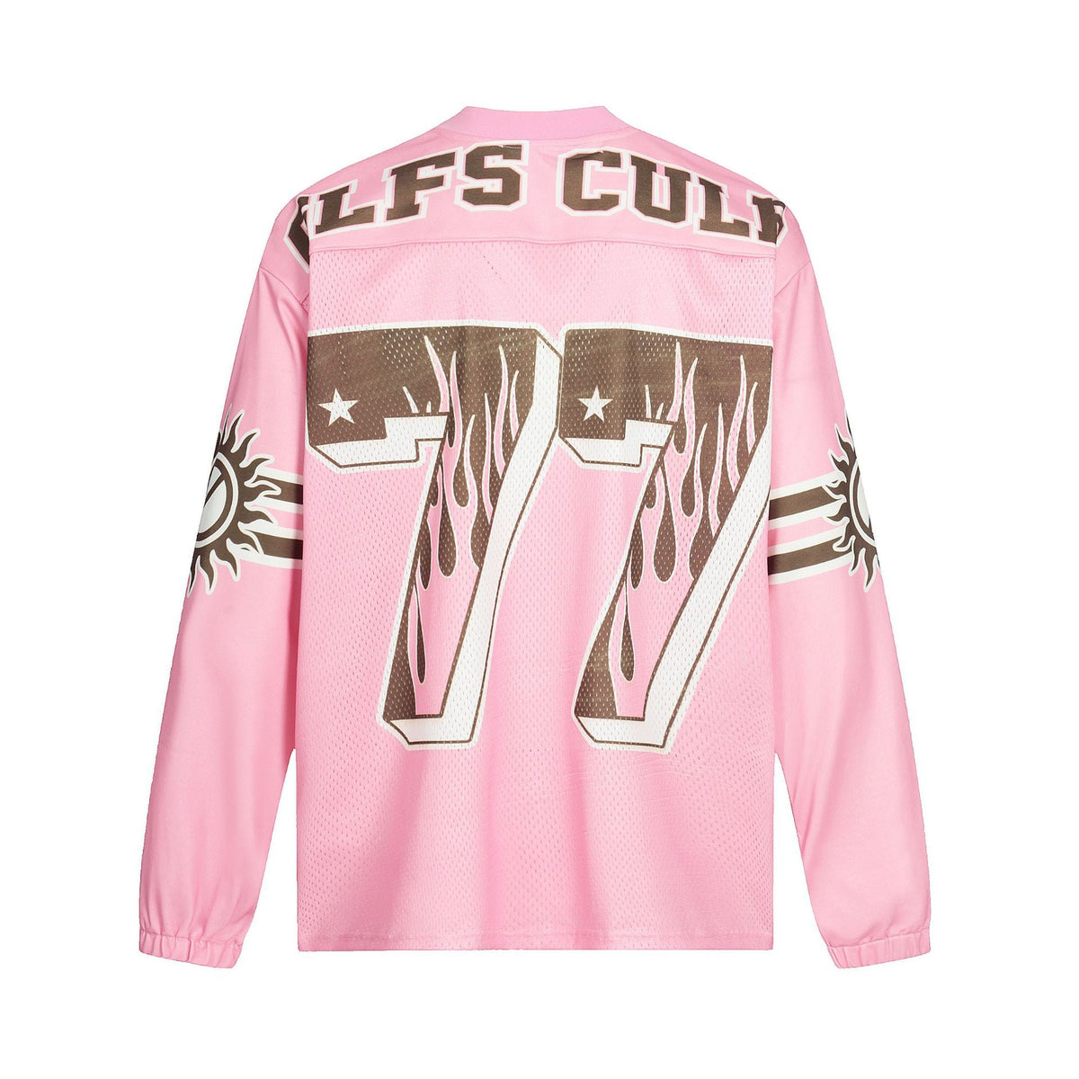 Retro Graphic Flame Number Print | Long-Sleeve Jersey T-Shirt - OMYGOODS