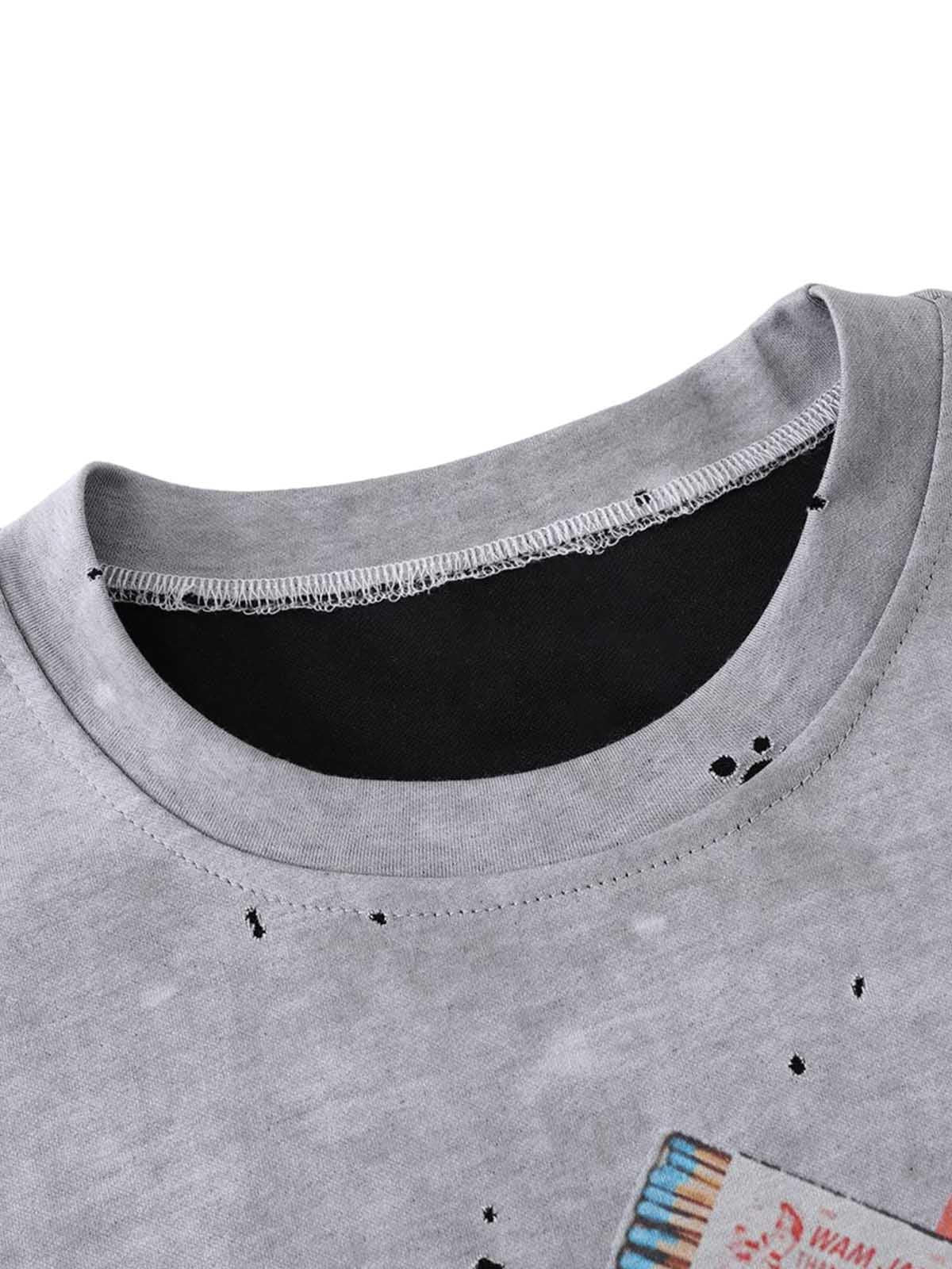 Omygoods Retro Ink Splash T-Shirt
