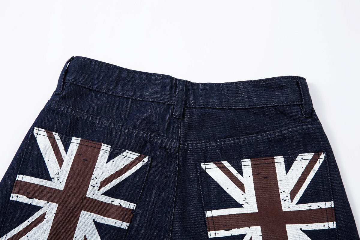 Retro Spliced Streetwear Denim | Y2K Wide Leg Baggy Jeans - OMYGOODS