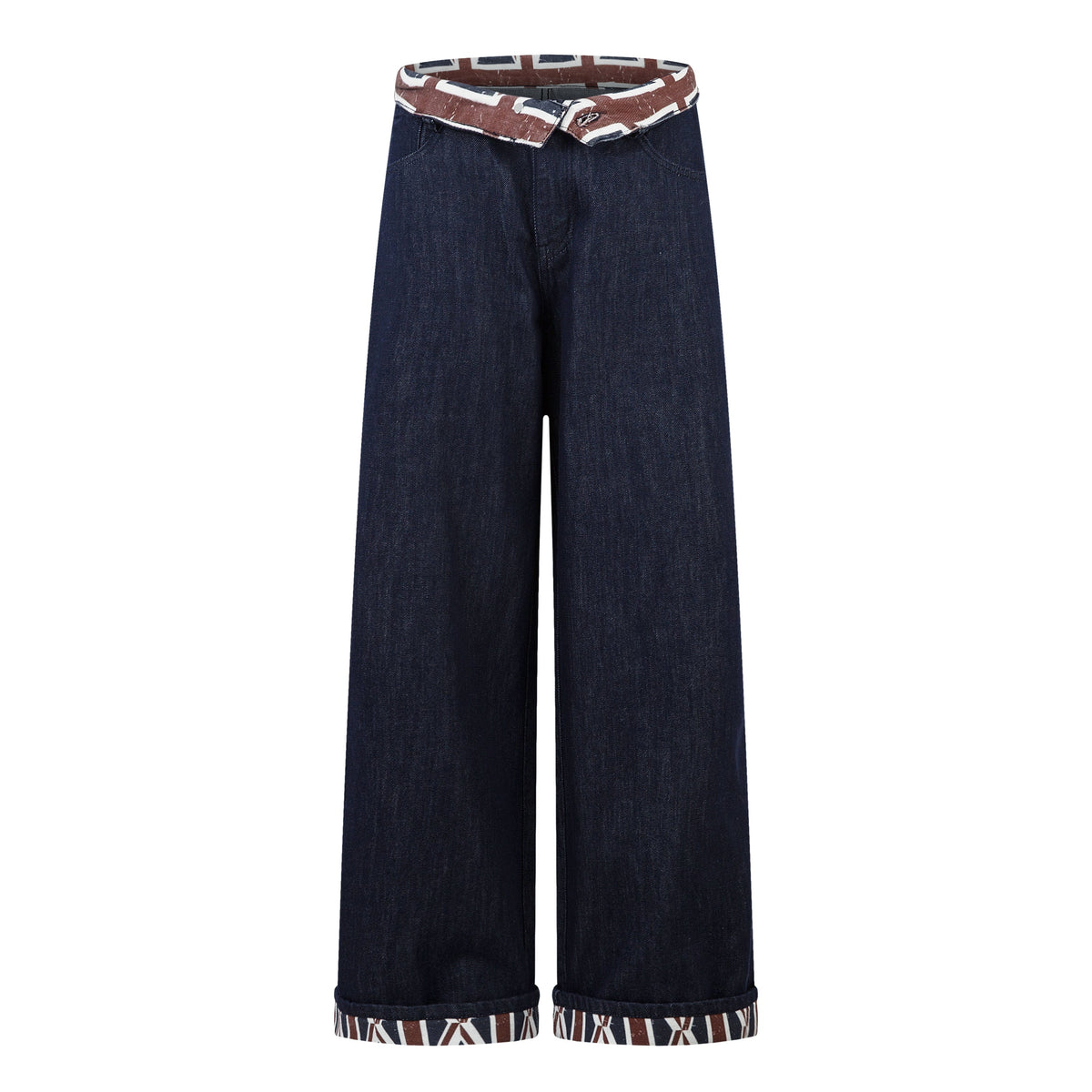 Retro Spliced Streetwear Denim | Y2K Wide Leg Baggy Jeans - OMYGOODS