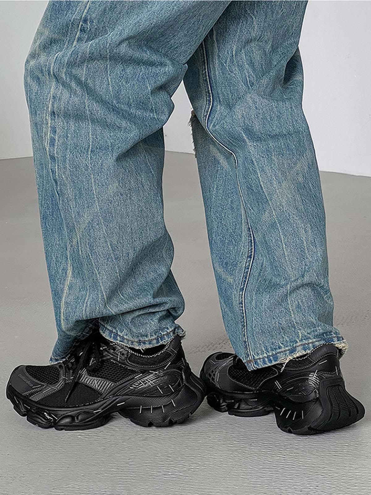 Omygoods Retro Stapler Chunky Sneakers