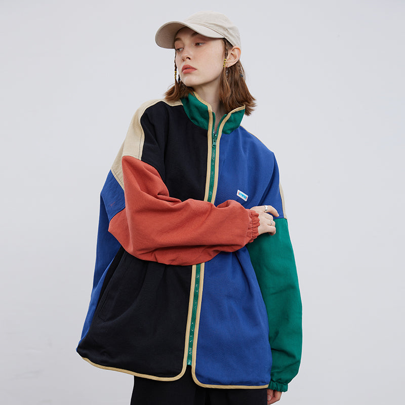 Retro Streetwear | Colorblock Zip Jacket - OMYGOODS