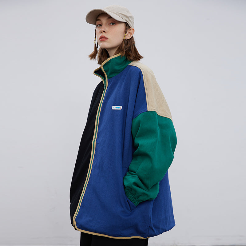 Retro Streetwear | Colorblock Zip Jacket - OMYGOODS