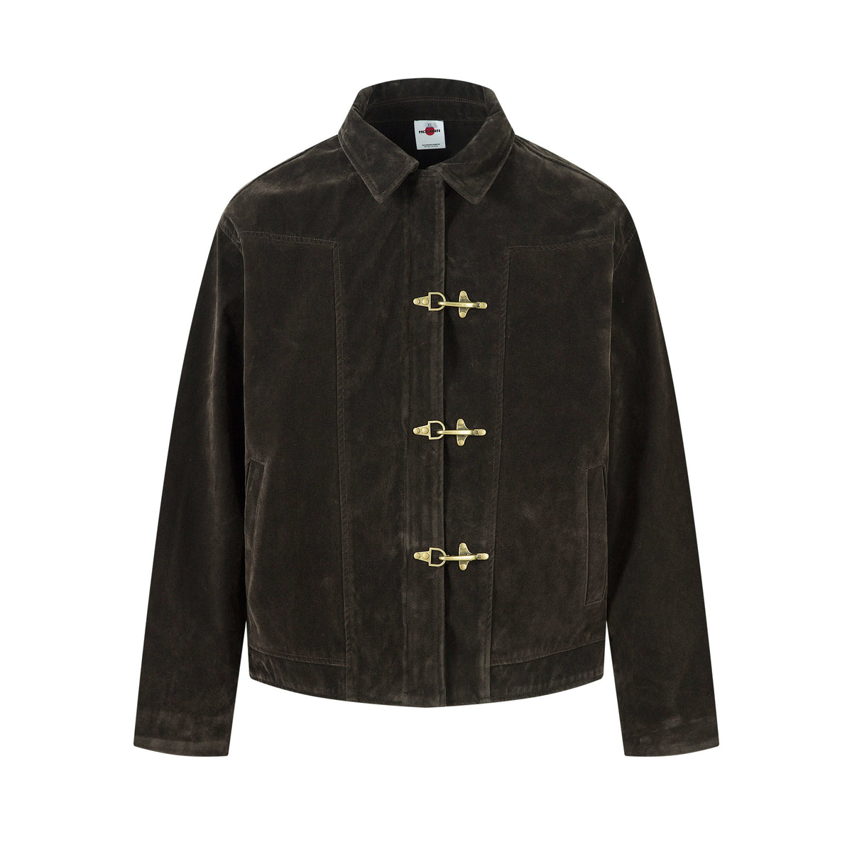 Retro Unique Metal Button Lapel Suede Bomber Jacket - OMYGOODS