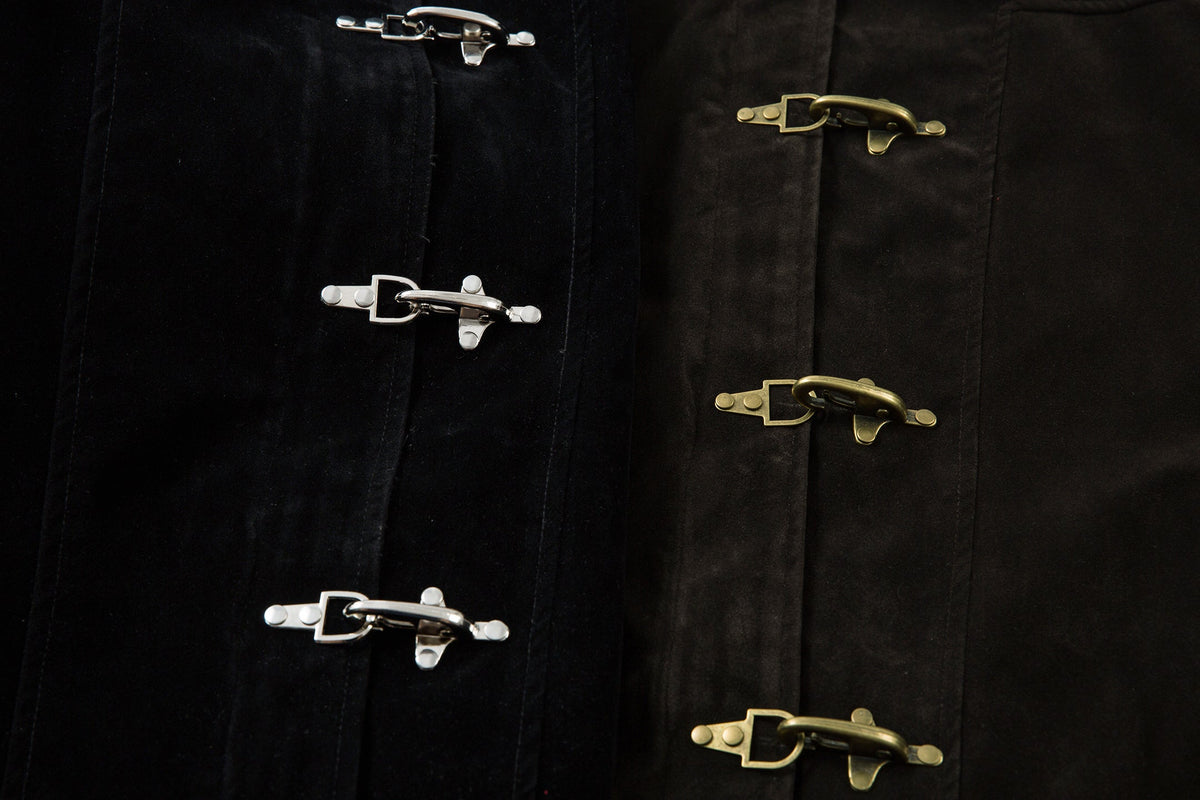 Retro Unique Metal Button Lapel Suede Bomber Jacket - OMYGOODS