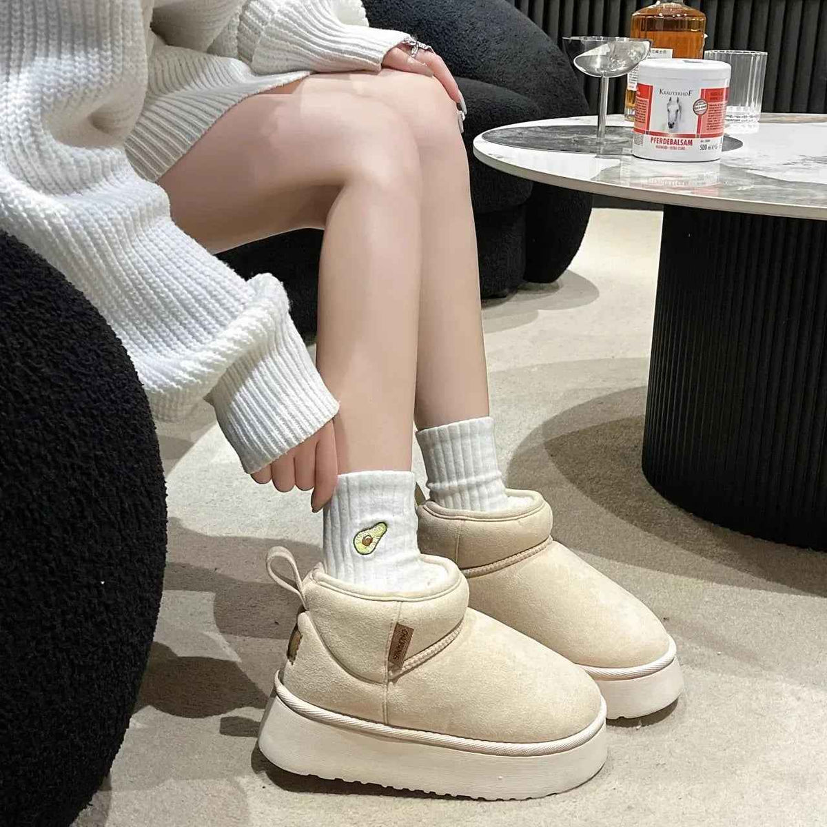 Retro Versatile Fashion Cotton Shoes Women's Anti slip Snow Shoes