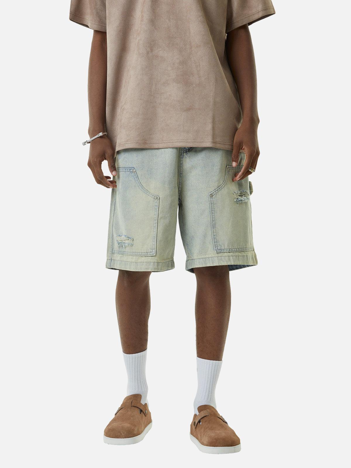 Omygoods Retro Washed Hip-Hop Shorts