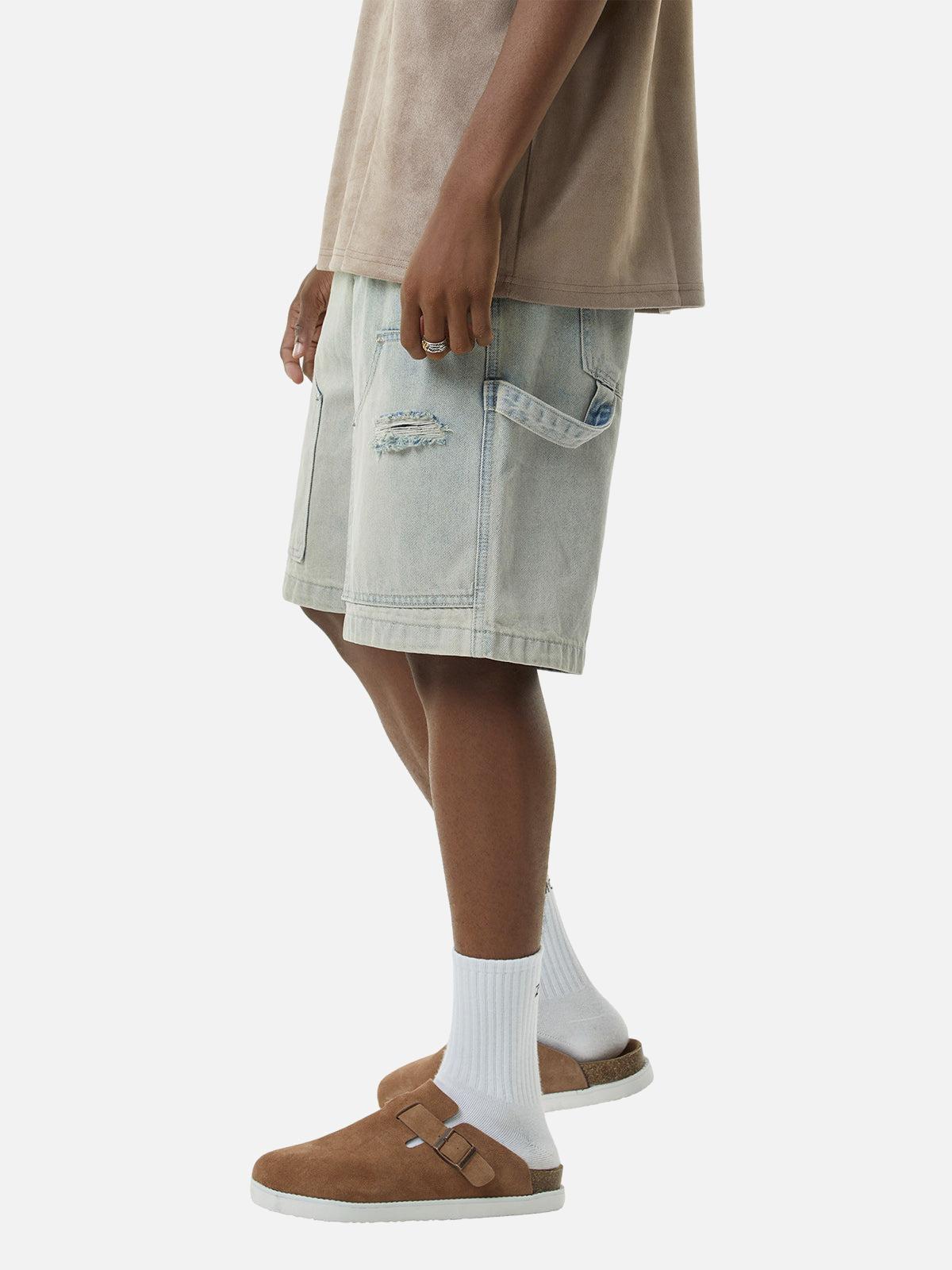 Omygoods Retro Washed Hip-Hop Shorts