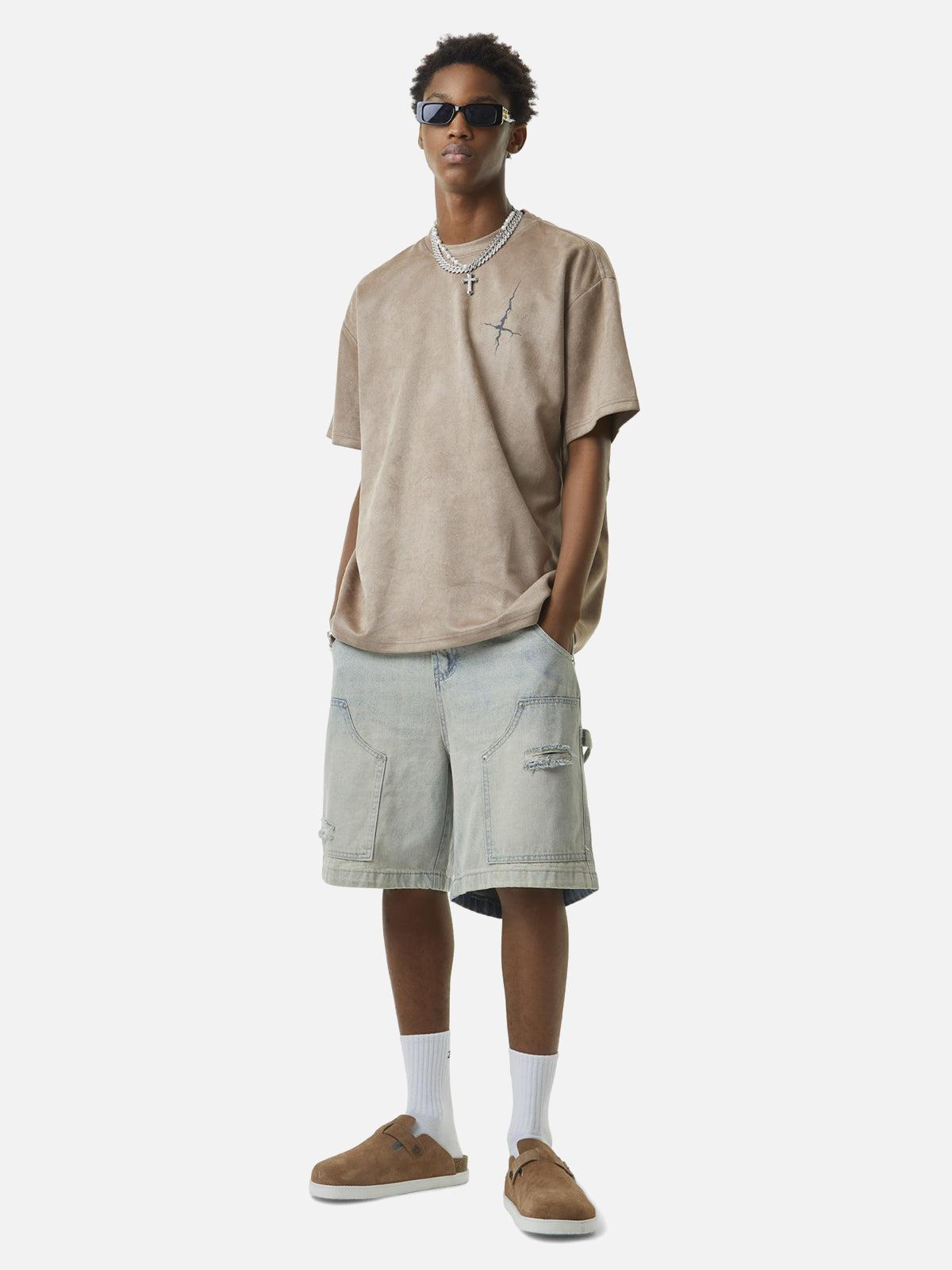 Omygoods Retro Washed Hip-Hop Shorts