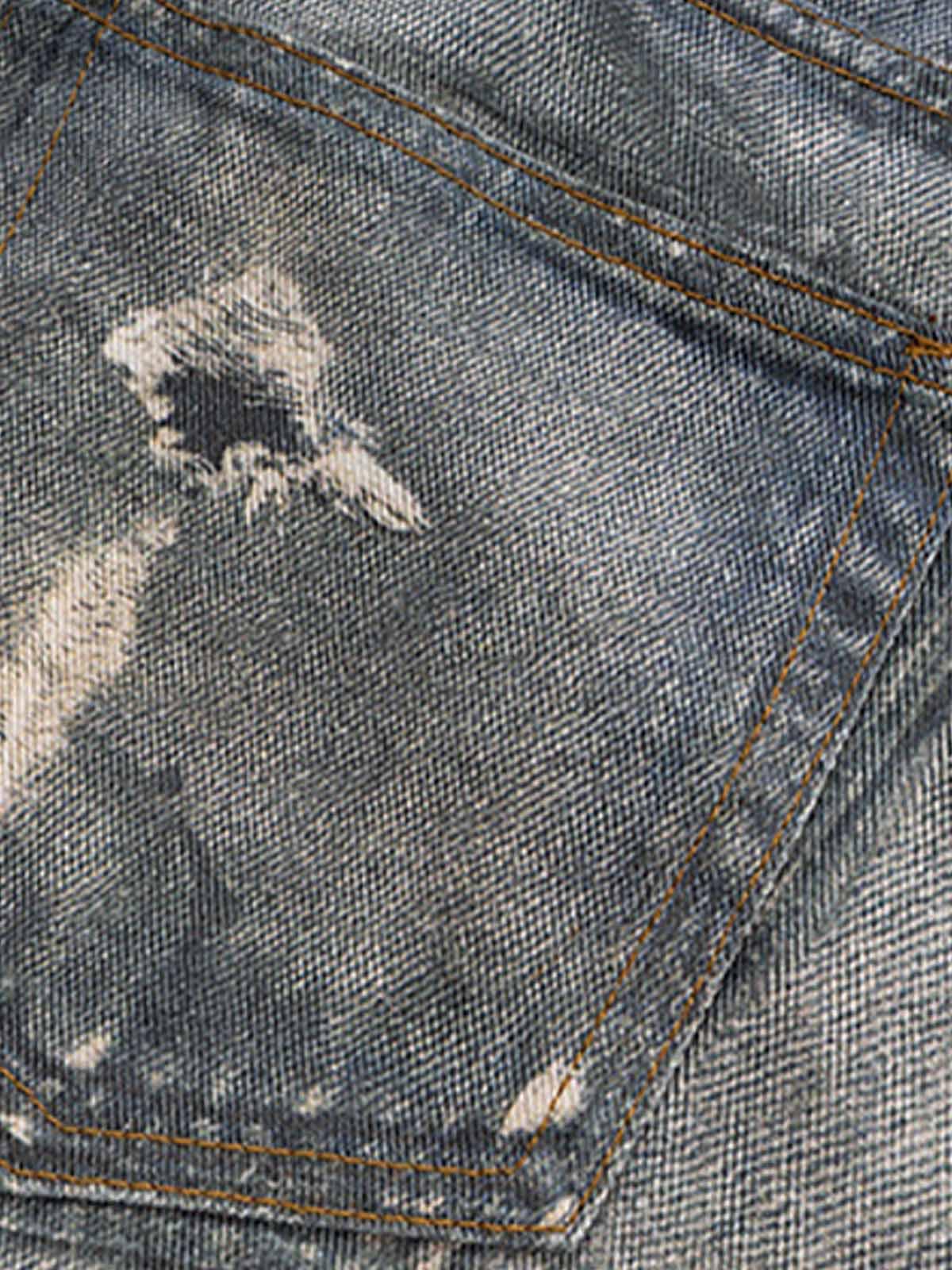 Omygoods Retro Washed Ripped Flare Jeans