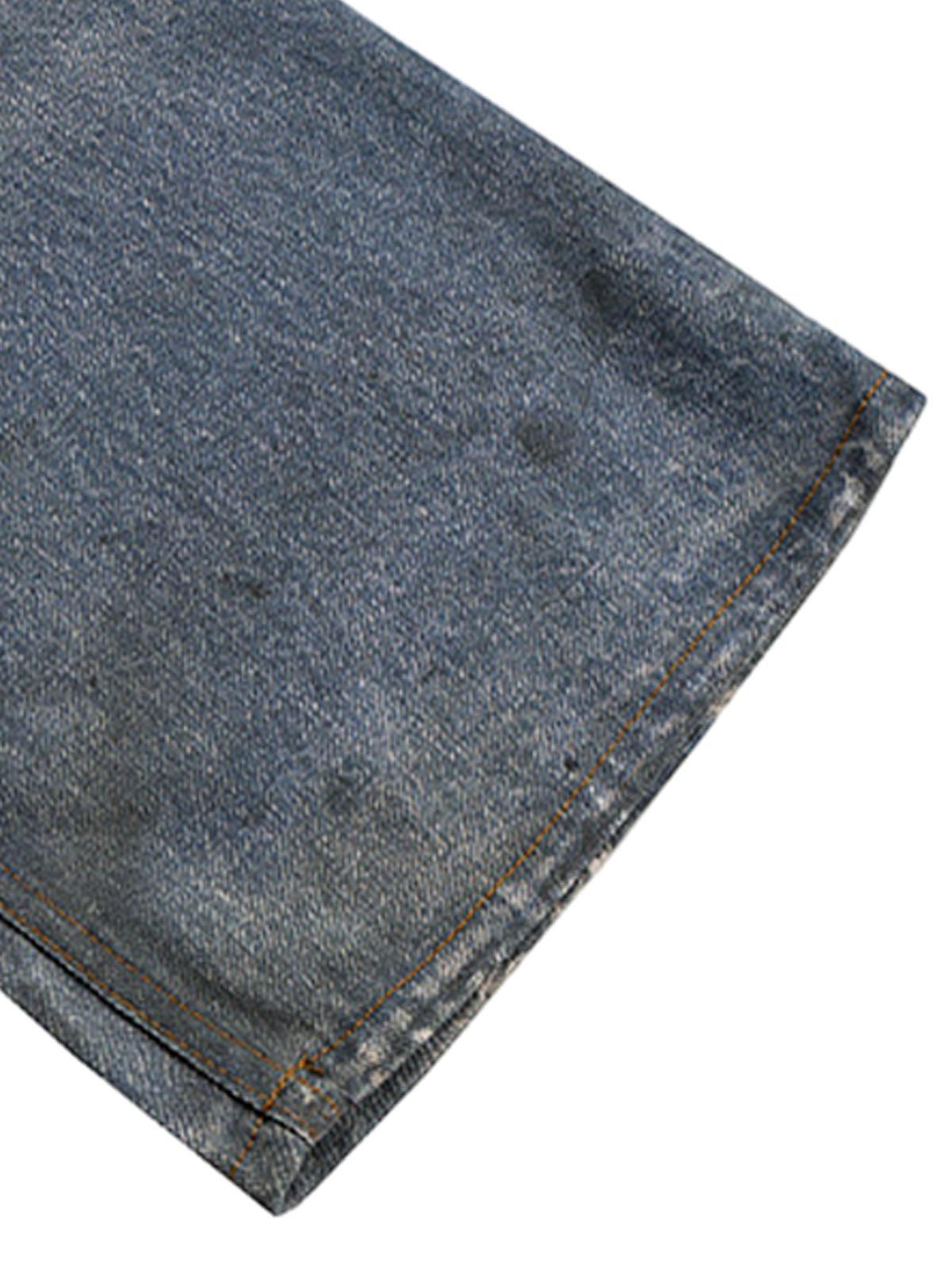 Omygoods Retro Washed Ripped Flare Jeans