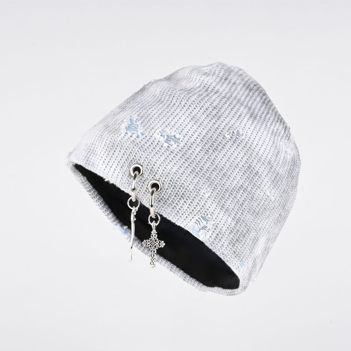 Retro Wasteland Style Distressed Knit | Hanging Charm Beanie - OMYGOODS