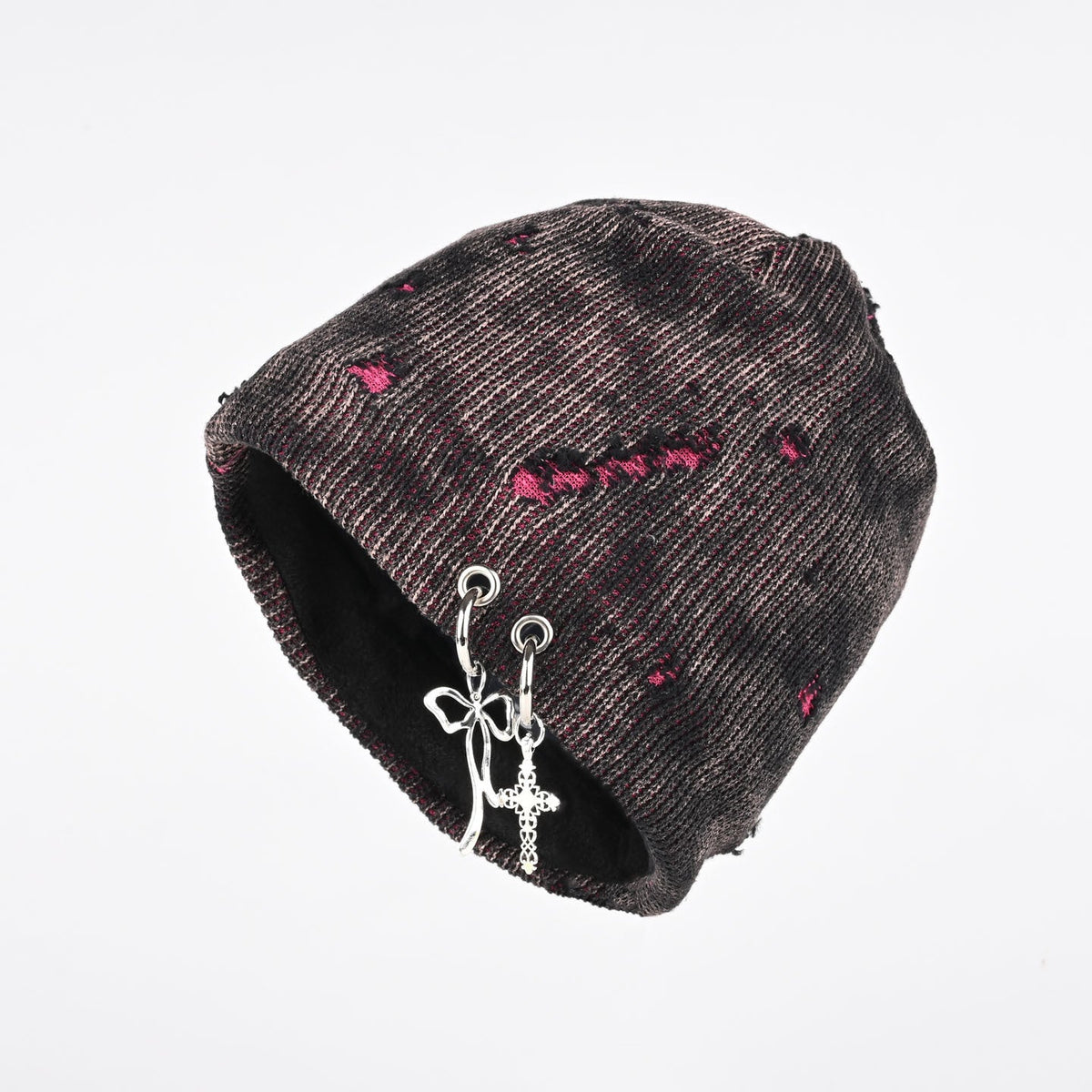 Retro Wasteland Style Distressed Knit | Hanging Charm Beanie - OMYGOODS