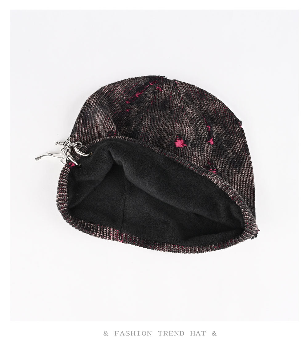 Retro Wasteland Style Distressed Knit | Hanging Charm Beanie - OMYGOODS