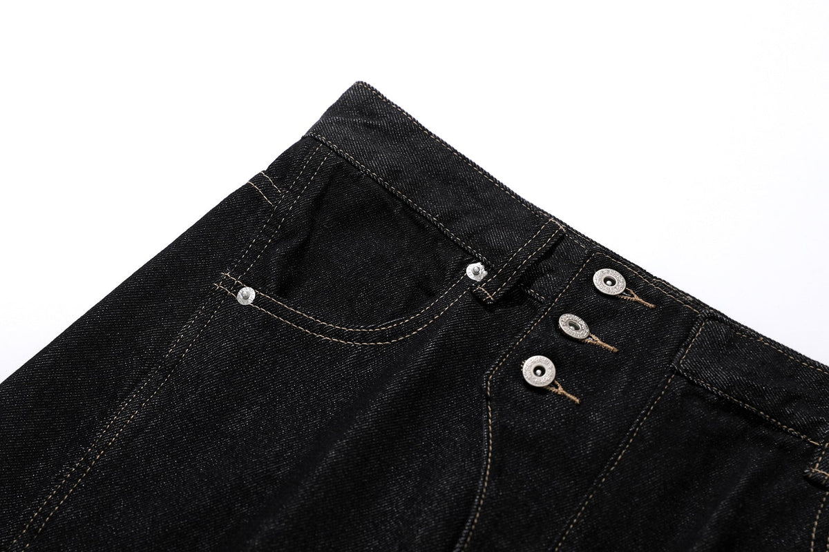 Reverse-Stitched Multi-Button Jeans - OMYGOODS