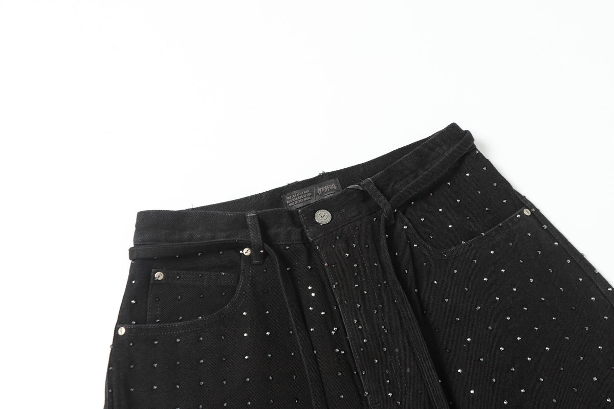 Rhinestone Frayed | Denim Shorts - OMYGOODS