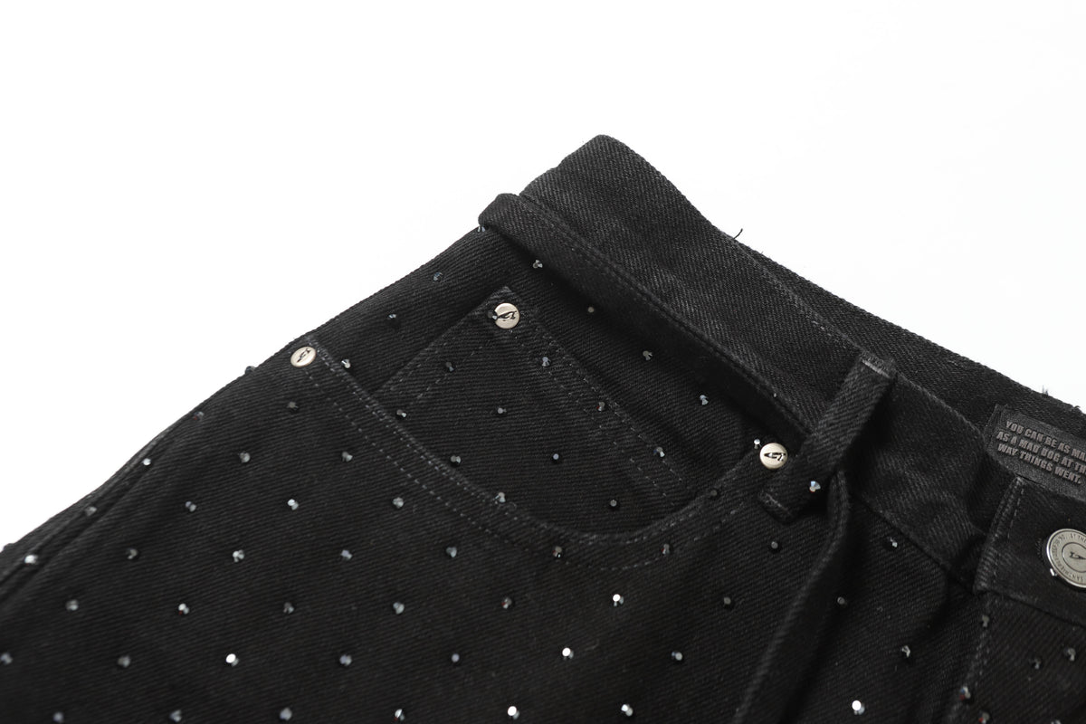 Rhinestone Frayed | Denim Shorts - OMYGOODS