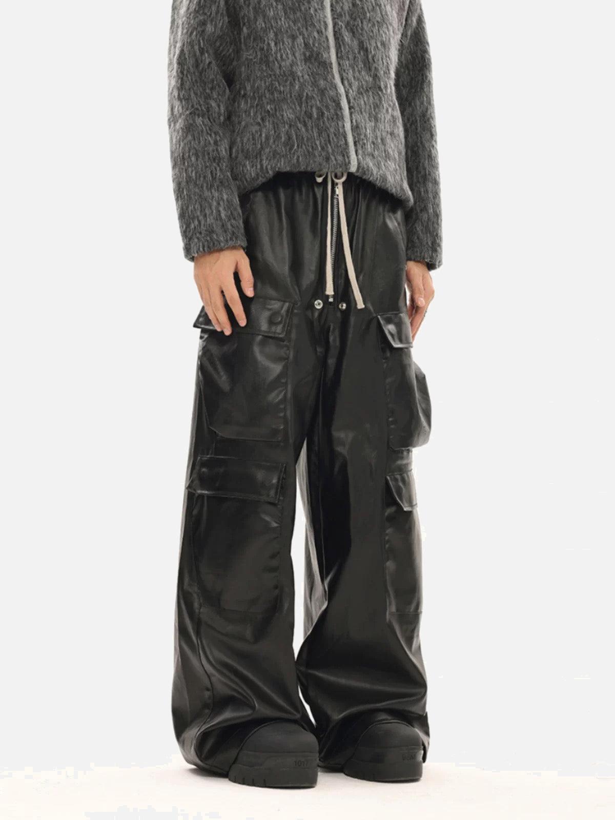 Omygoods RO-Style Multi-Pocket matte coated overalls