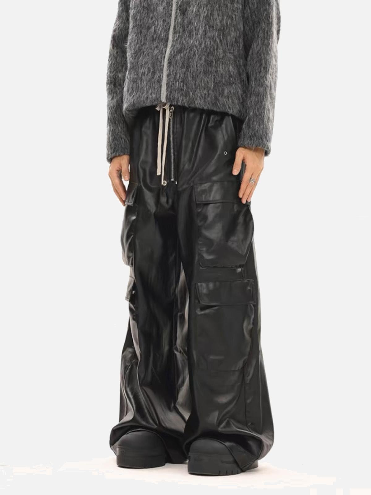Omygoods RO-Style Multi-Pocket matte coated overalls