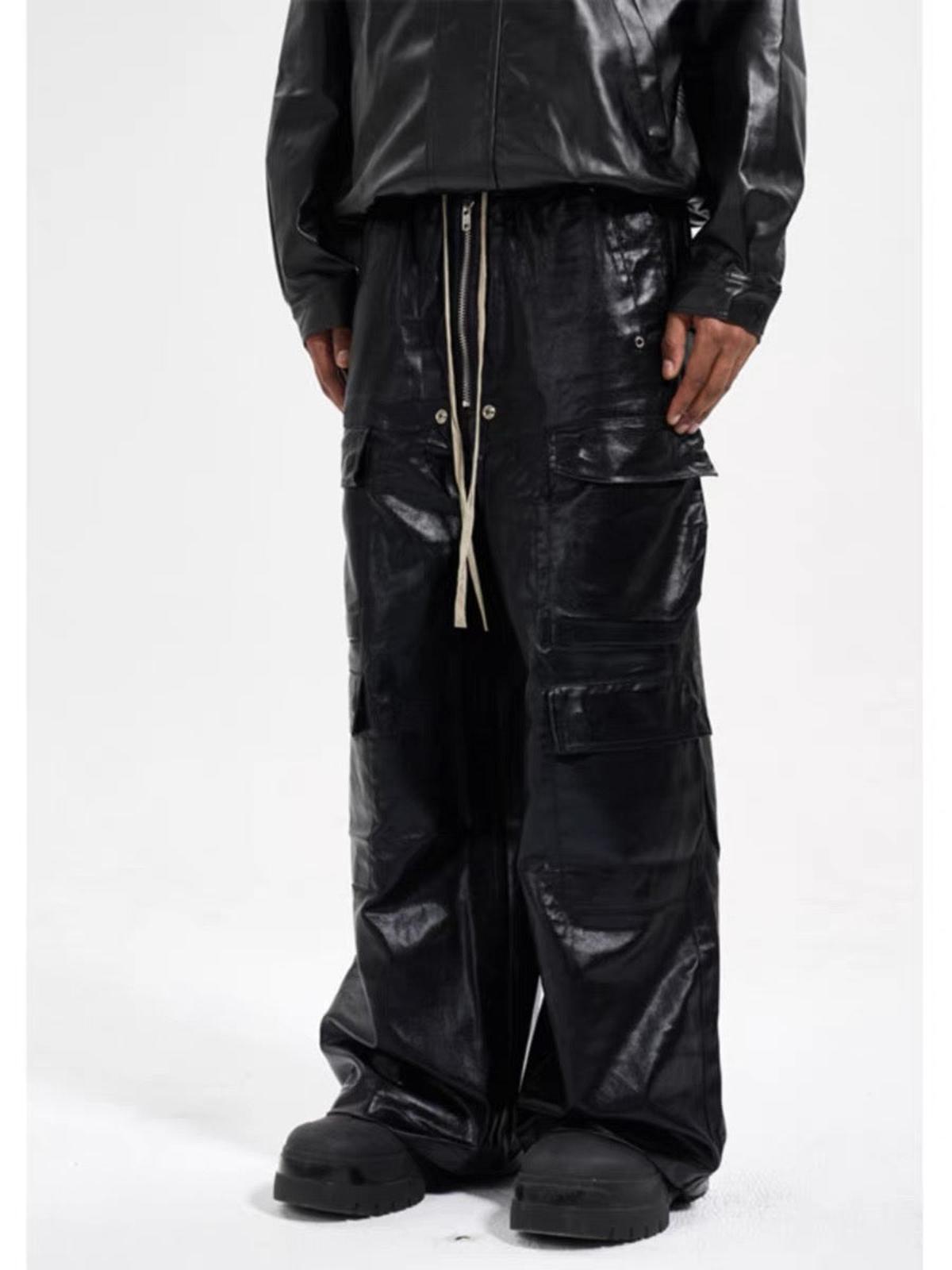 Omygoods RO-Style Multi-Pocket matte coated overalls