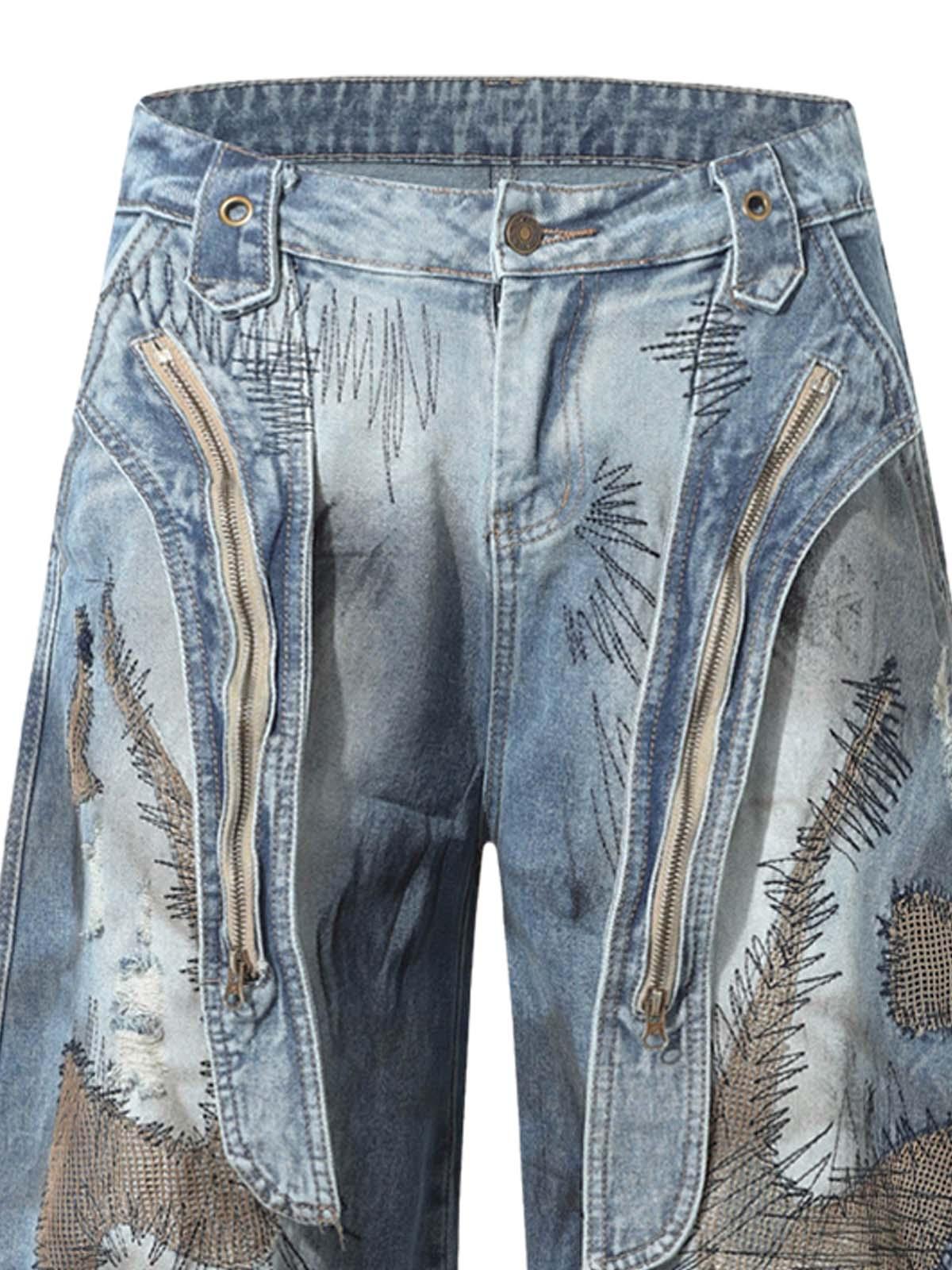Omygoods RO Style Washed Barrel Jeans