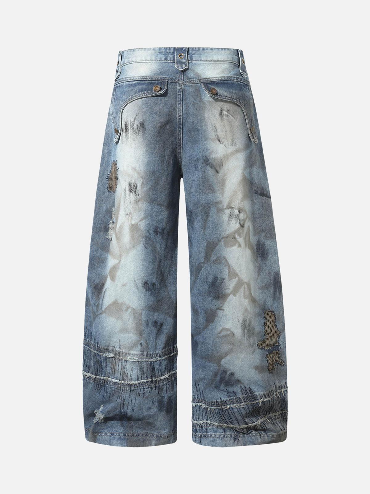 Omygoods RO Style Washed Barrel Jeans