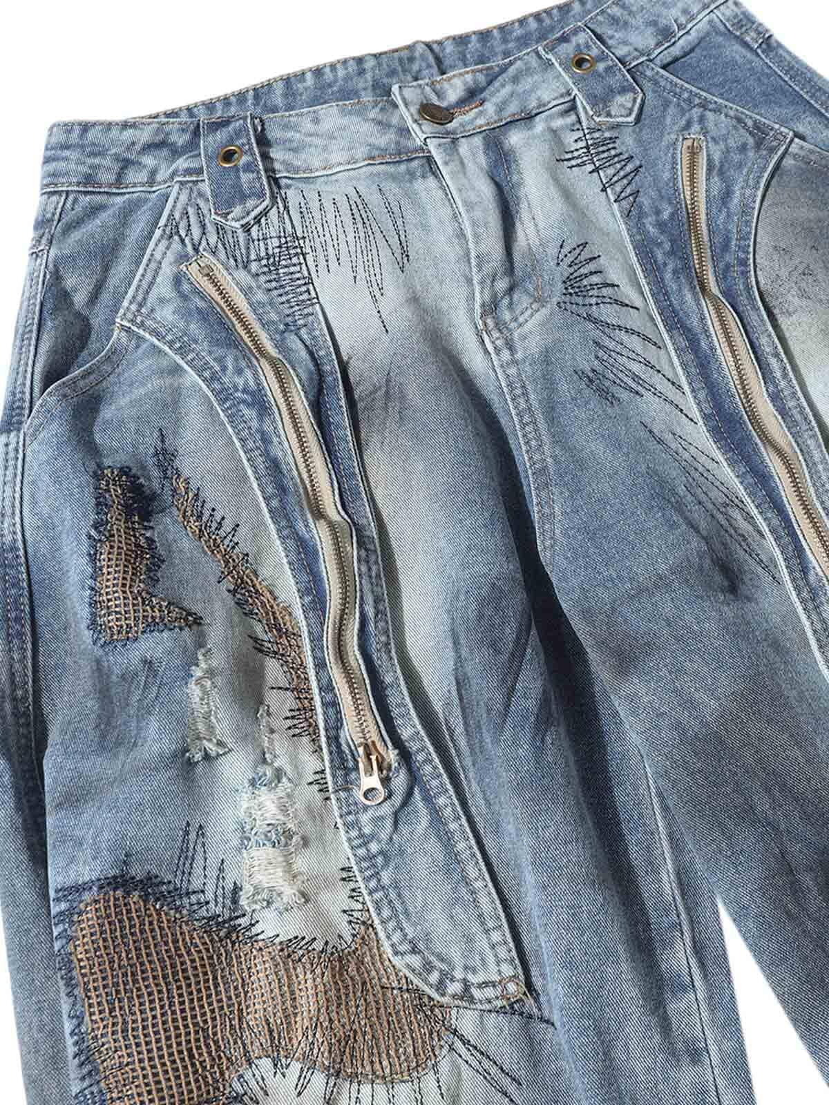 Omygoods RO Style Washed Barrel Jeans