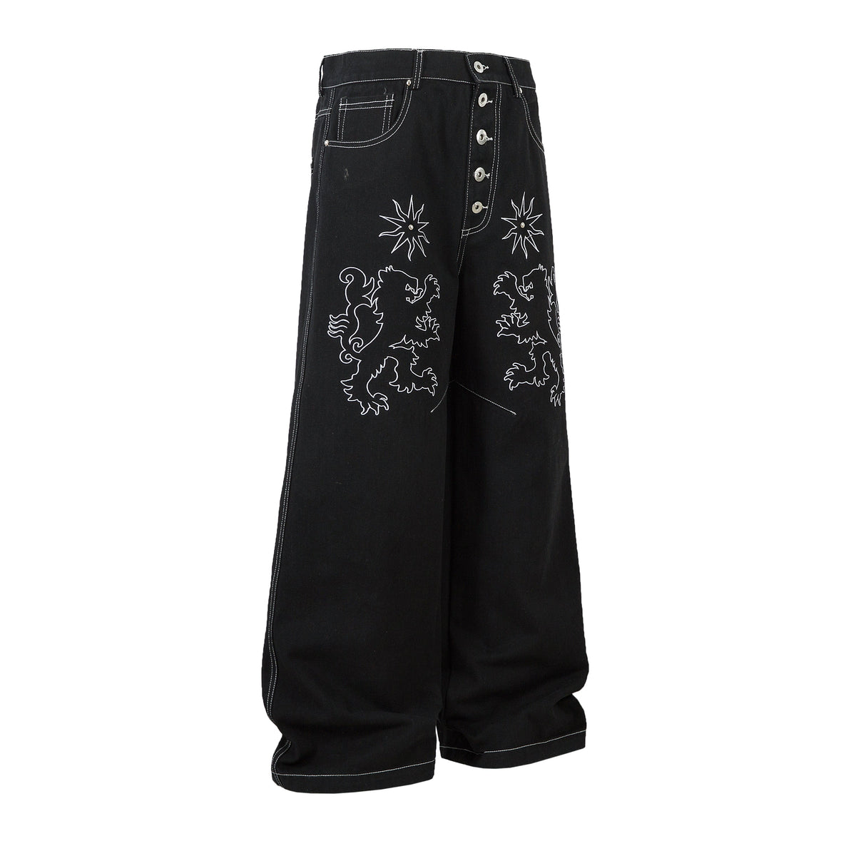 Royal Sigil Embroidery | Denim Jeans - OMYGOODS