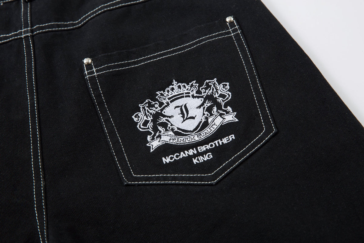 Royal Sigil Embroidery | Denim Jeans - OMYGOODS