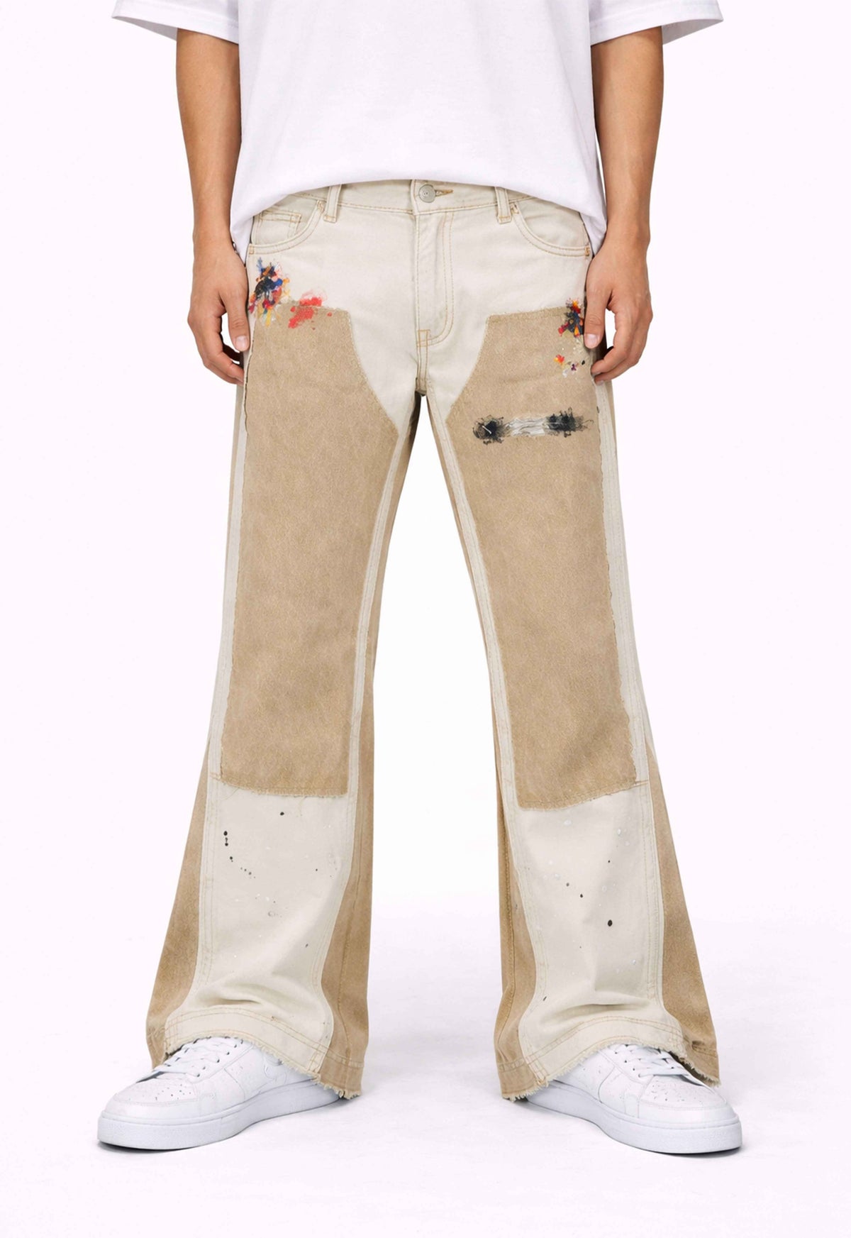 SAND SPLIT PAINTERS DENIM