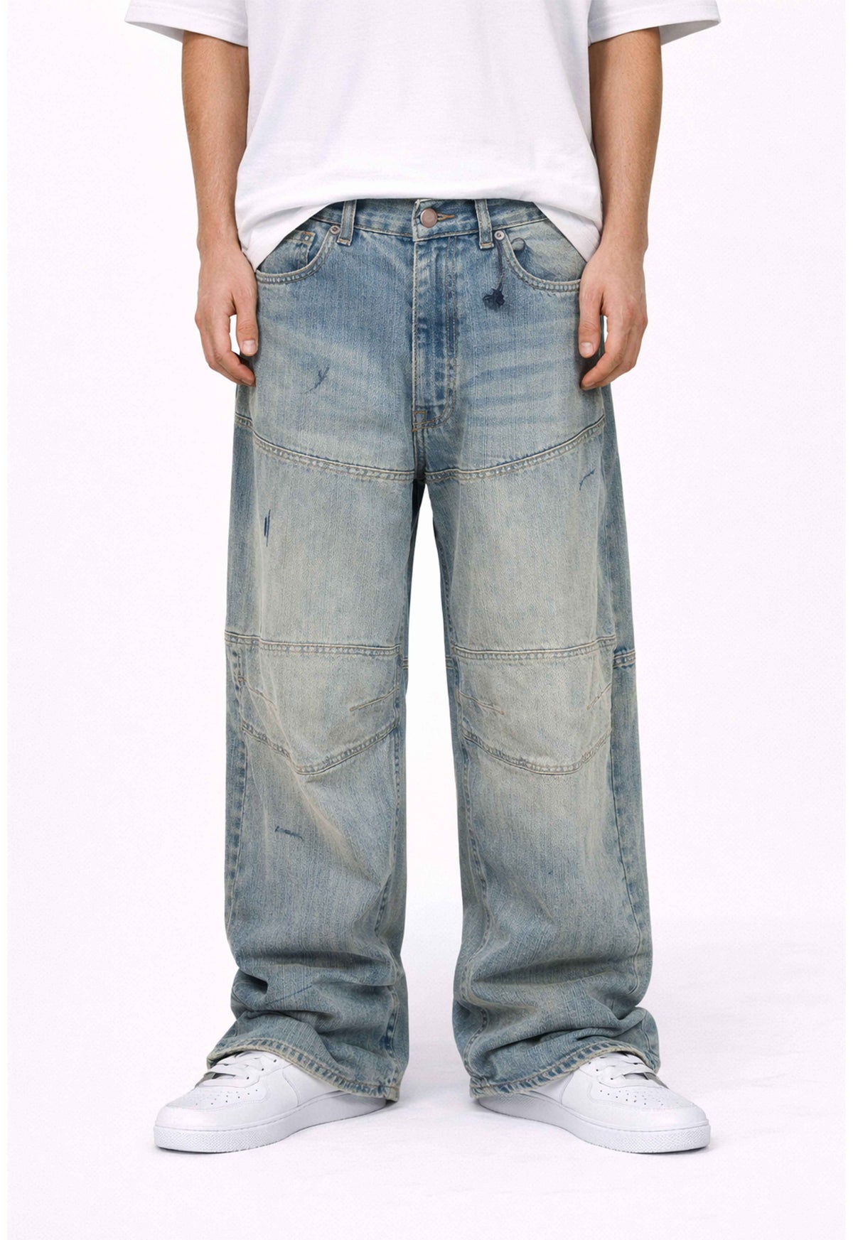 SANDWASH BAGGY BIKER DENIM