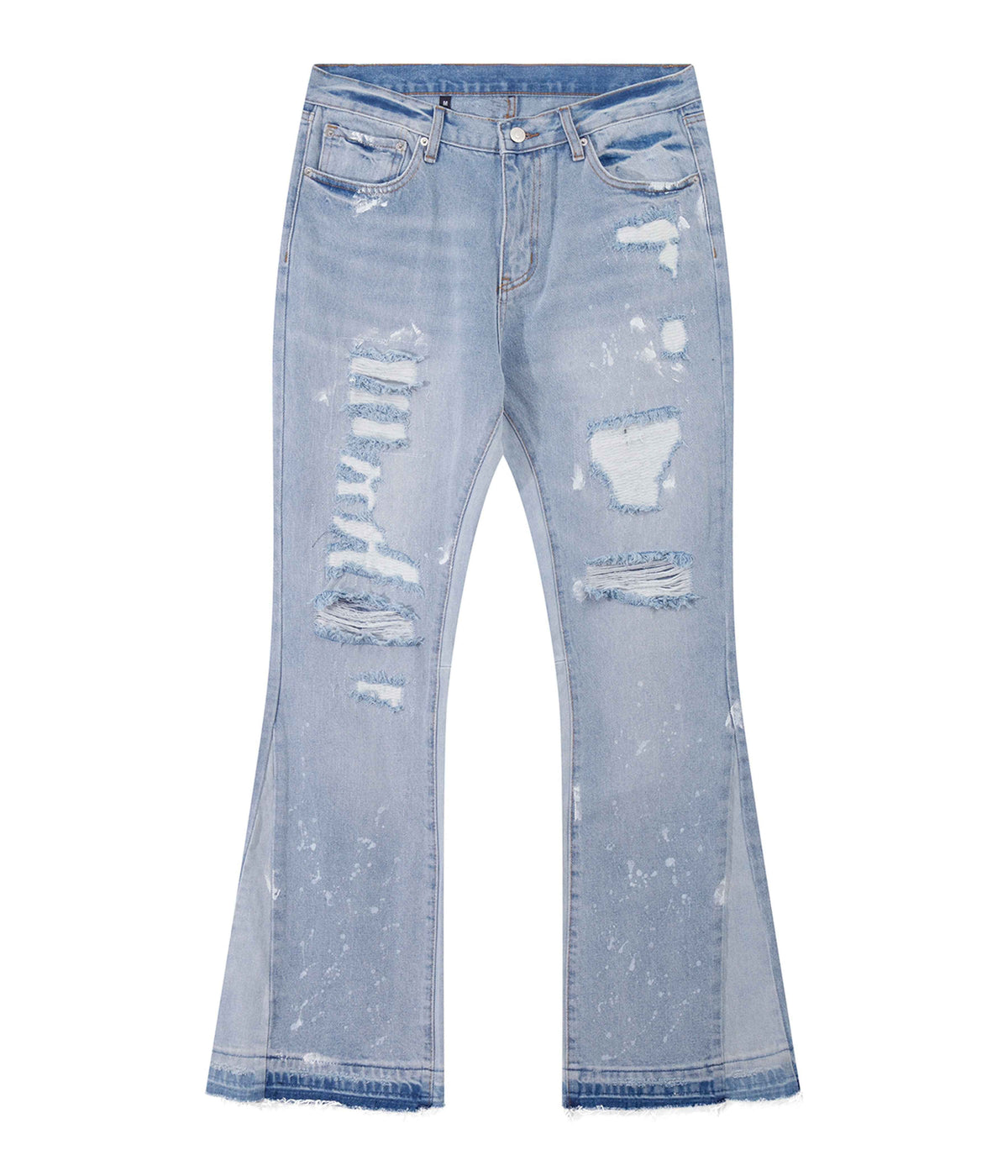 SKY DISTRESSED SPLIT FLARE DENIM