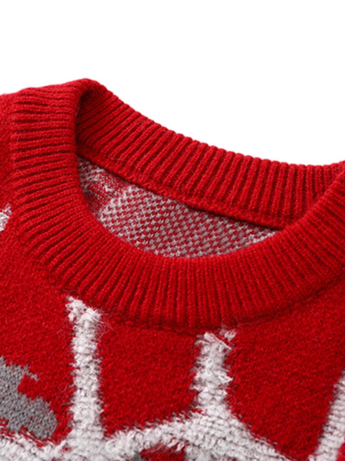 Omygoods Spider Knit Crew Neck Sweater