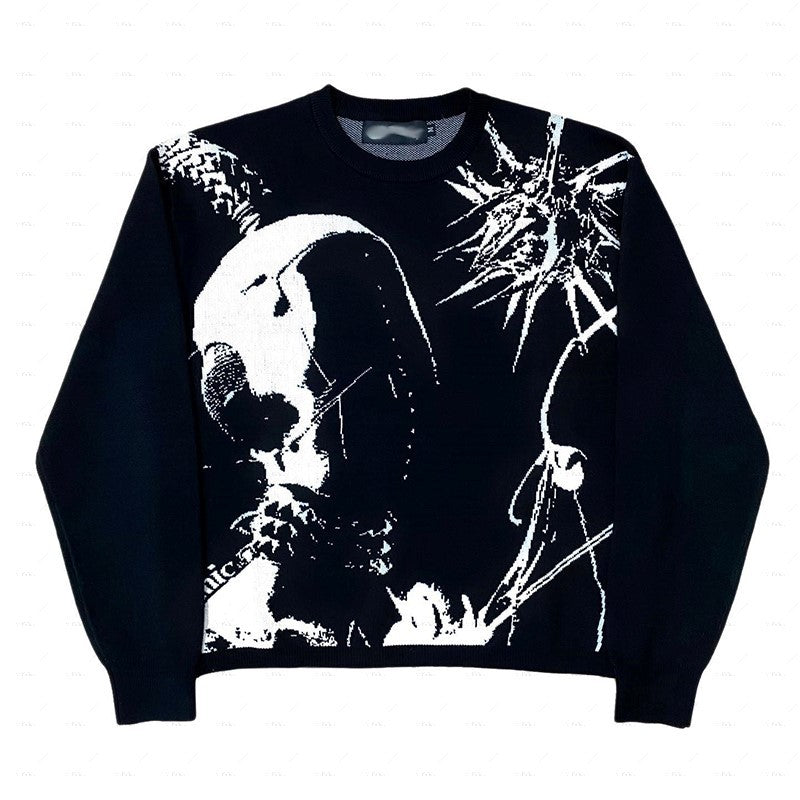 Spiked Vision | Abstract Graphic Knit Sweater - OMYGOODS