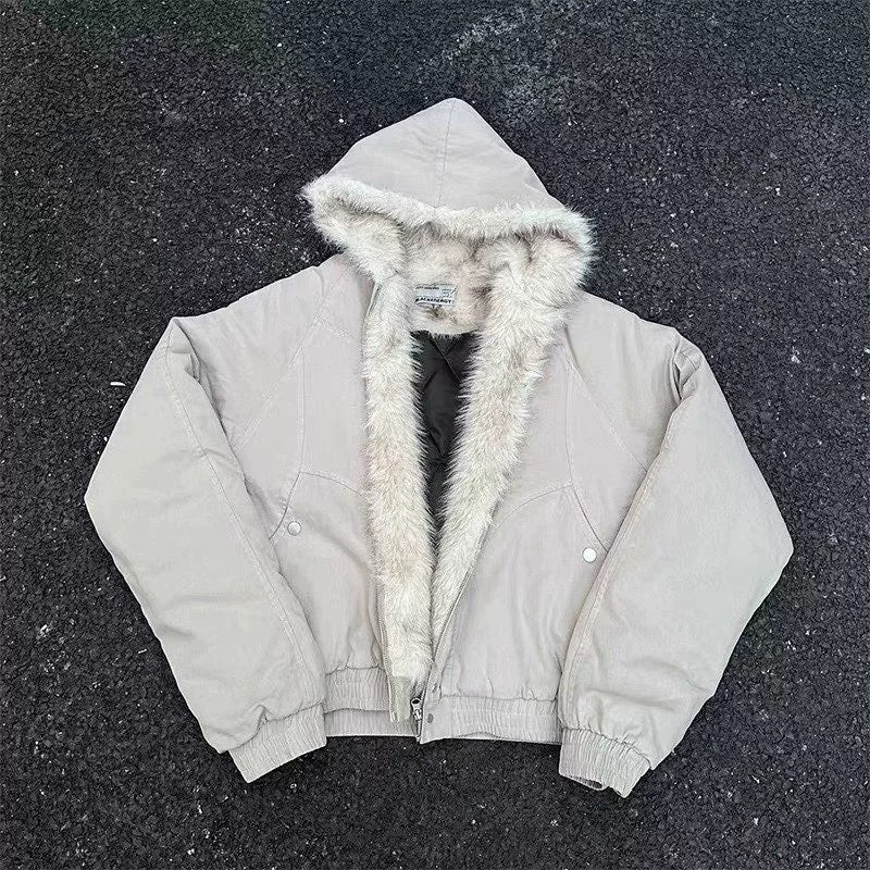 Spliced Fur | Hooded Quilted Jacket - OMYGOODS