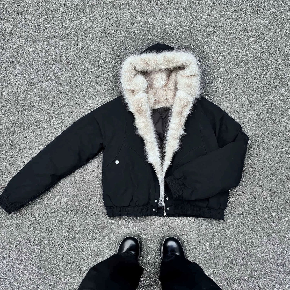 Spliced Fur | Hooded Quilted Jacket - OMYGOODS