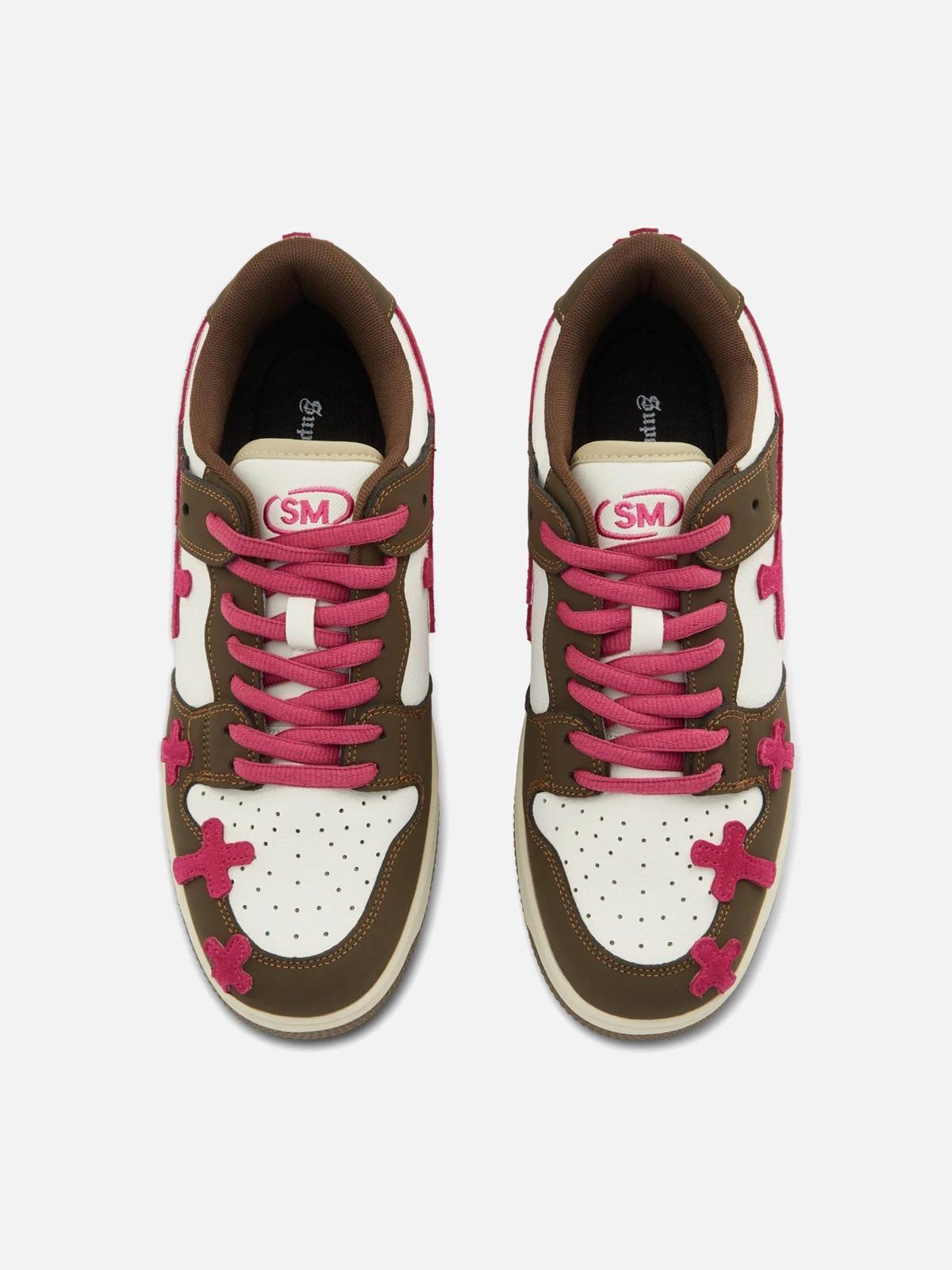 Omygoods Splicing Skateboard Sneakers